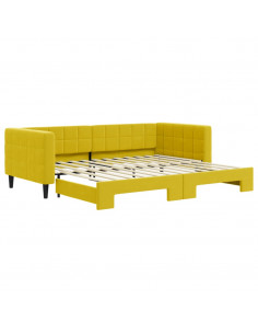 Divano Letto con Letto Estraibile Giallo 90x200 cm in Velluto