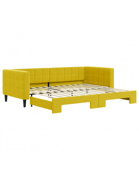 Divano Letto con Letto Estraibile Giallo 90x200 cm in Velluto