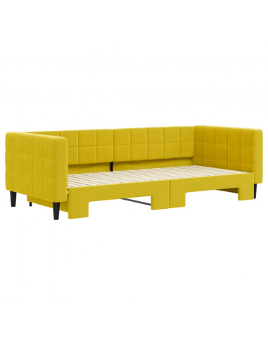 Divano Letto con Letto Estraibile Giallo 90x200 cm in Velluto