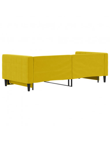 Divano Letto con Letto Estraibile Giallo 90x200 cm in Velluto