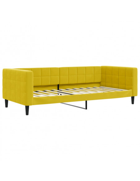 Divano Letto con Letto Estraibile Giallo 90x200 cm in Velluto