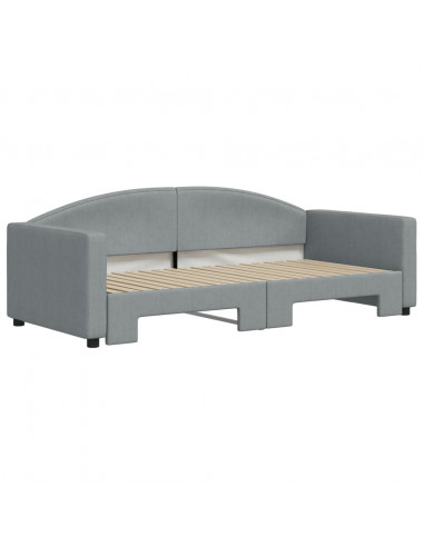 Divano Letto con Letto Estraibile Grigio Chiaro 90x190 Tessuto