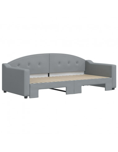 Divano Letto con Letto Estraibile Grigio Chiaro 90x190 Tessuto