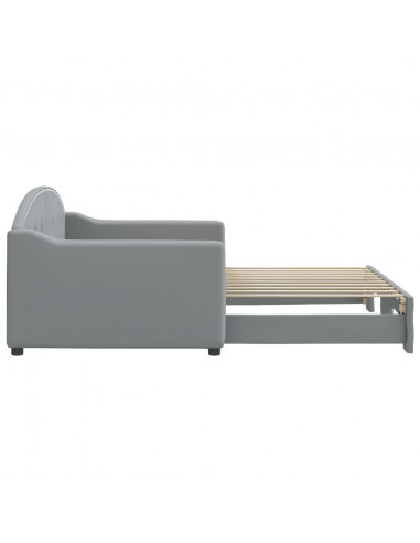 Divano Letto con Letto Estraibile Grigio Chiaro 90x190 Tessuto