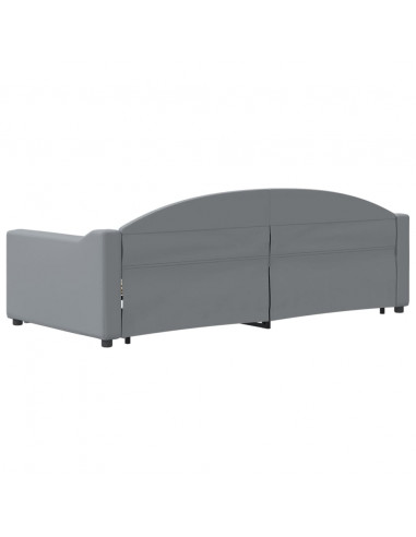 Divano Letto con Letto Estraibile Grigio Chiaro 90x190 Tessuto