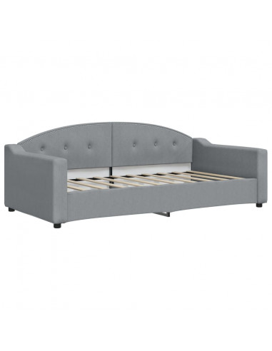 Divano Letto con Letto Estraibile Grigio Chiaro 90x190 Tessuto