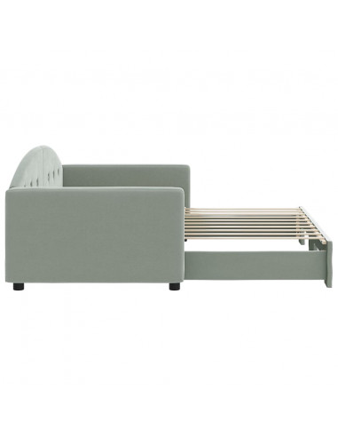 Divano Letto con Letto Estraibile Grigio Chiaro 90x190 Velluto