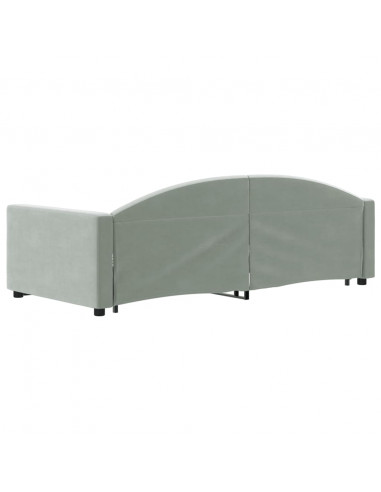 Divano Letto con Letto Estraibile Grigio Chiaro 90x190 Velluto