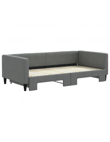Divano Letto con Letto Estraibile Grigio Scuro 100x200 Tessuto