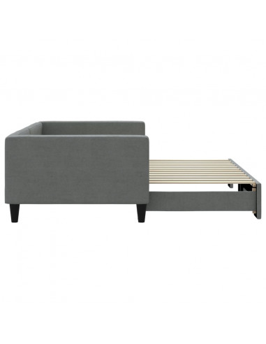 Divano Letto con Letto Estraibile Grigio Scuro 100x200 Tessuto