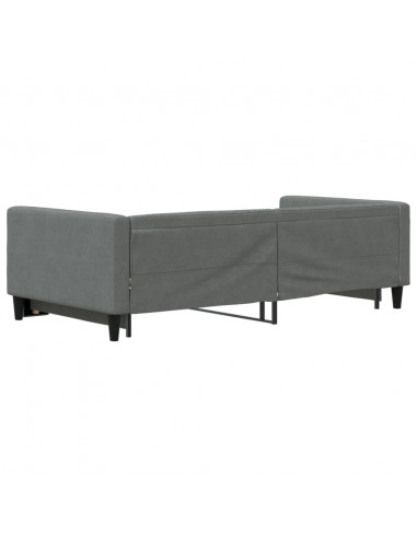 Divano Letto con Letto Estraibile Grigio Scuro 100x200 Tessuto