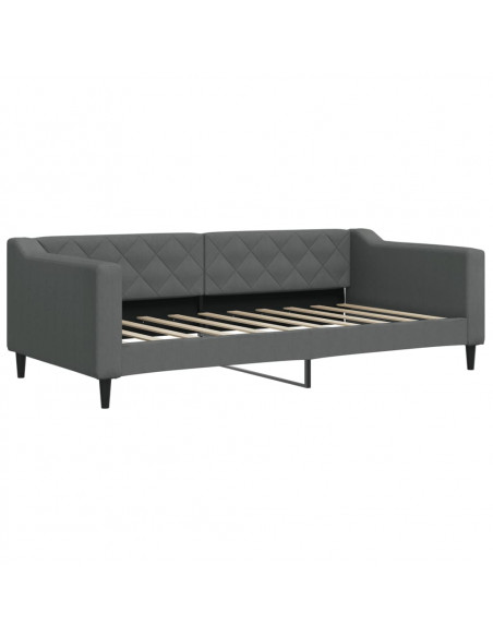 Divano Letto con Letto Estraibile Grigio Scuro 90x190cm Tessuto