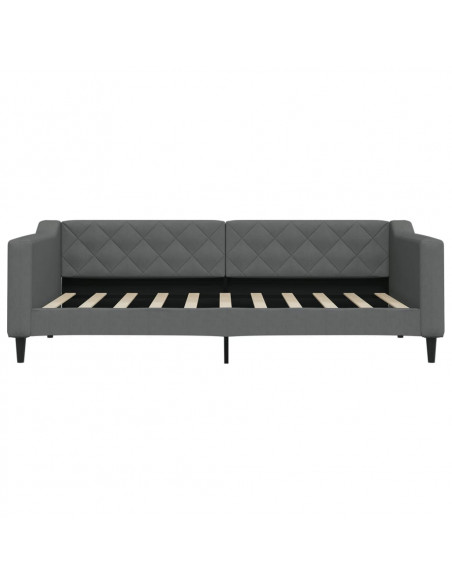 Divano Letto con Letto Estraibile Grigio Scuro 90x190cm Tessuto