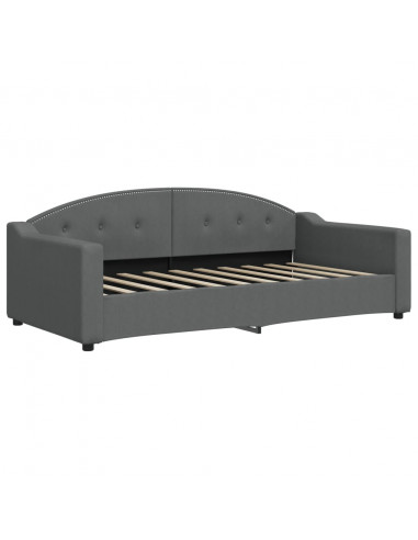 Divano Letto con Letto Estraibile Grigio Scuro 90x190cm Tessuto