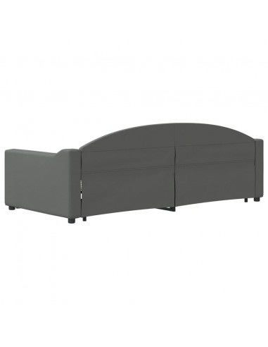 Divano Letto con Letto Estraibile Grigio Scuro 90x200cm Tessuto