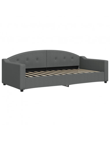 Divano Letto con Letto Estraibile Grigio Scuro 90x200cm Tessuto