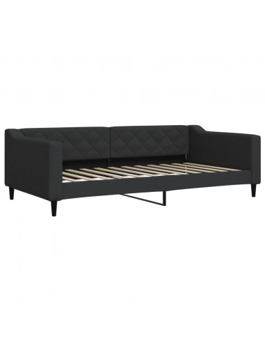 Divano Letto con Letto Estraibile Nero 100x200 cm in Tessuto