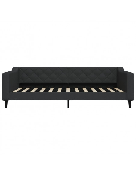 Divano Letto con Letto Estraibile Nero 100x200 cm in Tessuto