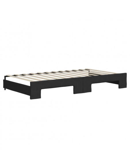 Divano Letto con Letto Estraibile Nero 100x200 cm in Tessuto