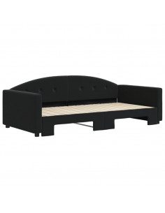 Divano Letto con Letto Estraibile Nero 100x200 cm in Velluto 2
