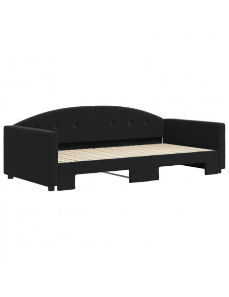 Divano Letto con Letto Estraibile Nero 100x200 cm in Velluto