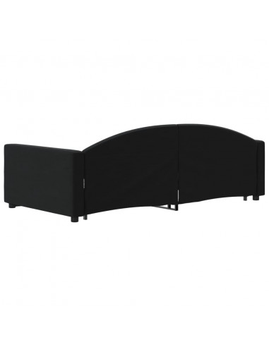 Divano Letto con Letto Estraibile Nero 100x200 cm in Velluto