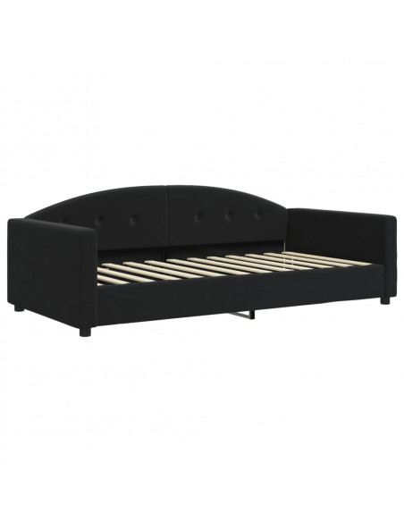 Divano Letto con Letto Estraibile Nero 100x200 cm in Velluto