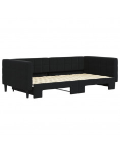 Divano Letto con Letto Estraibile Nero 100x200 cm in Velluto 2