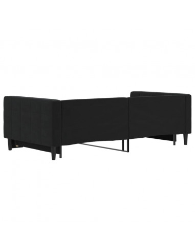 Divano Letto con Letto Estraibile Nero 100x200 cm in Velluto