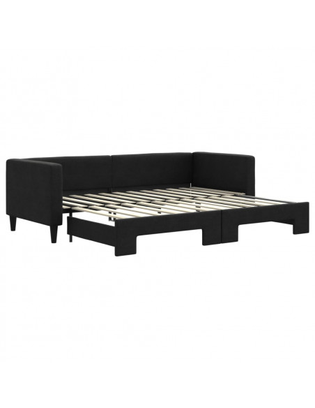 Divano Letto con Letto Estraibile Nero 80x200 Tessuto