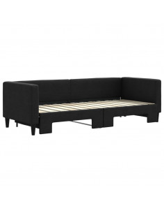 Divano Letto con Letto Estraibile Nero 80x200 Tessuto 2
