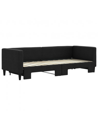 Divano Letto con Letto Estraibile Nero 80x200 Tessuto