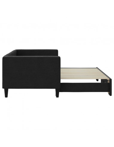 Divano Letto con Letto Estraibile Nero 80x200 Tessuto