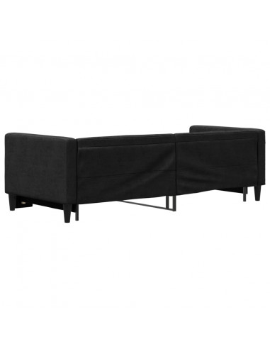 Divano Letto con Letto Estraibile Nero 80x200 Tessuto