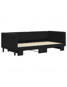 Divano Letto con Letto Estraibile Nero 90x190 cm in Velluto 2