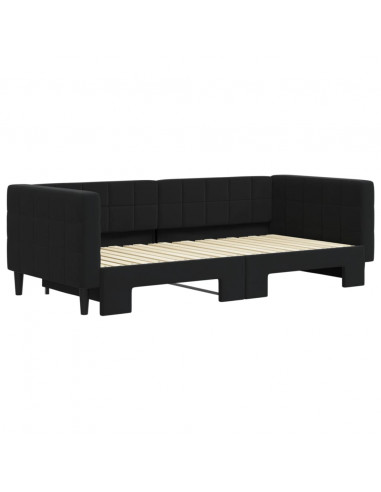 Divano Letto con Letto Estraibile Nero 90x190 cm in Velluto