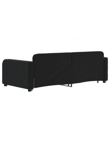 Divano Letto con Letto Estraibile Nero 90x190 cm in Velluto