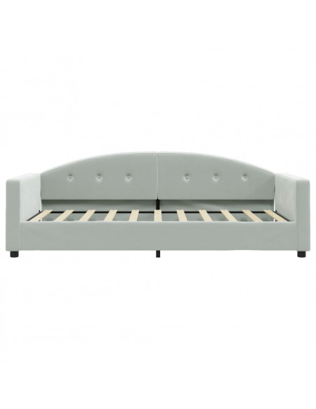 Divano Letto con Materasso Grigio Chiaro 90x190 cm in Velluto