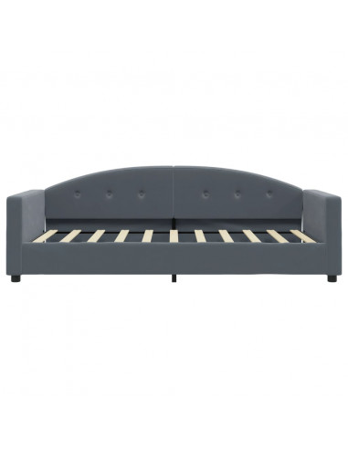 Divano Letto con Materasso Grigio Scuro 90x190 cm in Velluto