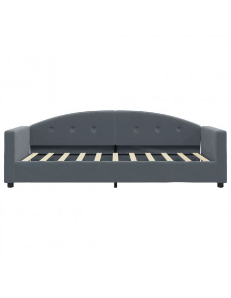 Divano Letto con Materasso Grigio Scuro 90x190 cm in Velluto