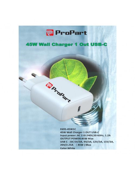ProPart Carica Batterie 45W 1 Output USB-C