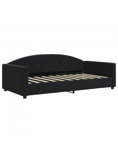 Divano Letto con Materasso Nero 90x190 cm in Velluto
