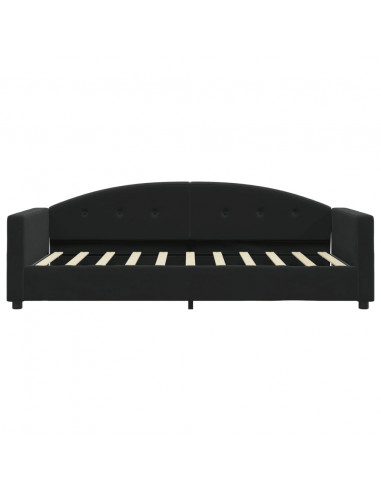 Divano Letto con Materasso Nero 90x190 cm in Velluto