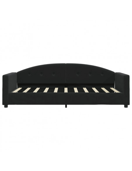 Divano Letto con Materasso Nero 90x190 cm in Velluto