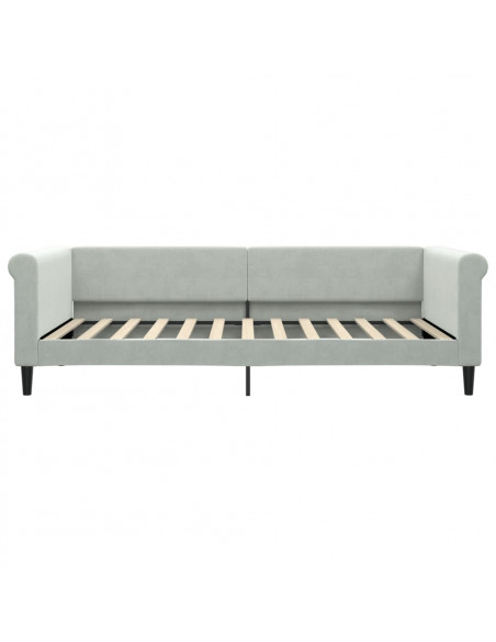 Divano Letto Estraibile Cassetti Grigio Chiaro 100x200 Velluto