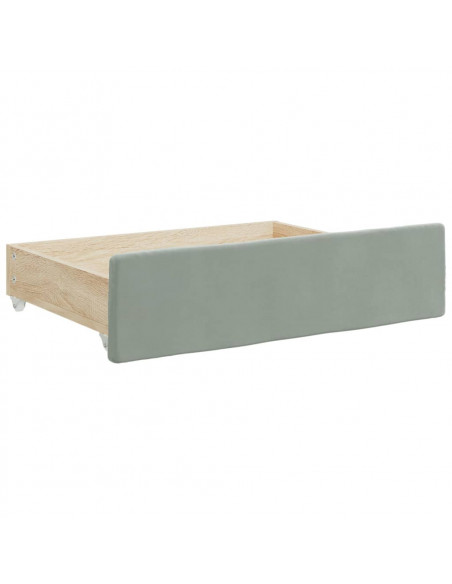 Divano Letto Estraibile Cassetti Grigio Chiaro 100x200 Velluto