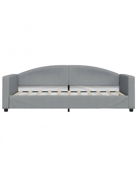 Divano Letto Estraibile Cassetti Grigio Chiaro 90x190cm Tessuto