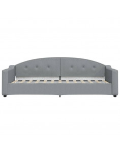 Divano Letto Estraibile Cassetti Grigio Chiaro 90x190cm Tessuto