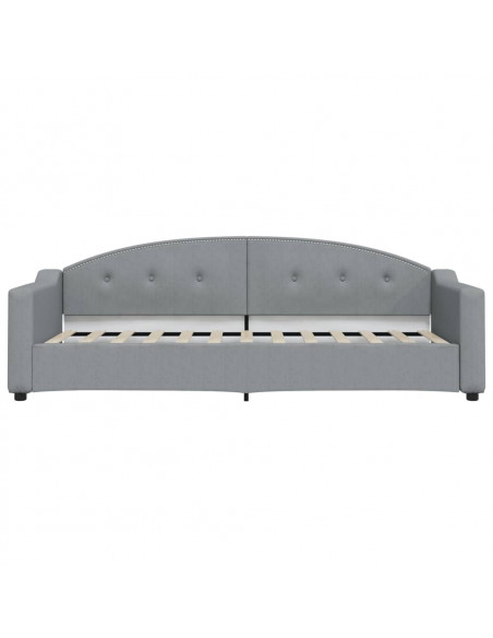 Divano Letto Estraibile Cassetti Grigio Chiaro 90x190cm Tessuto