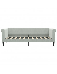 Divano Letto Estraibile Cassetti Grigio Chiaro 90x190cm Velluto